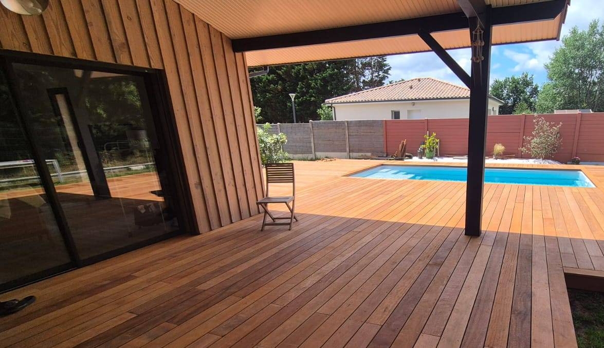 Terrasse bois exotique haut de gamme saint medard en jalles proche merignac en gironde bordeaux
