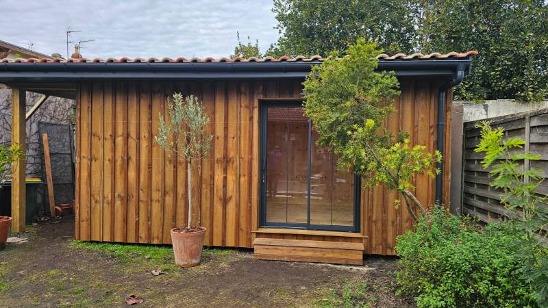 Studio de jardin bureau ou chambre sur mesure en ossature bois en gironde proche de Bordeaux et alentours par LSMenuiserie