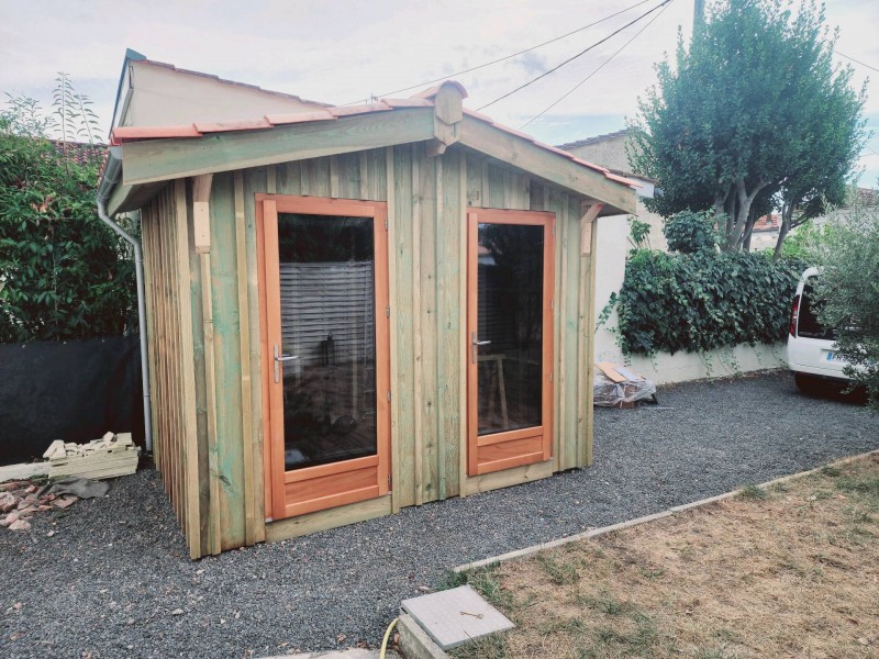 construction d'un chalet bois a tenon proche de bordeaux en gironde