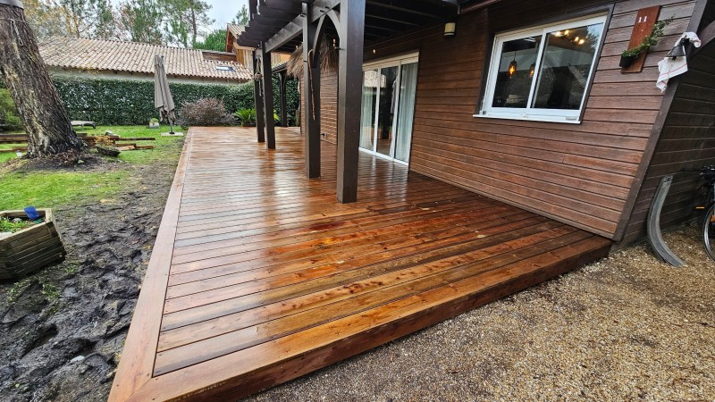 rénovation d'une terrasse bois autoclave a Lacanau proche de Bordeaux
