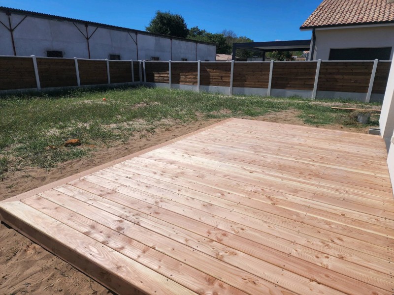construction d'une terrasse bois en douglas au teich en gironde