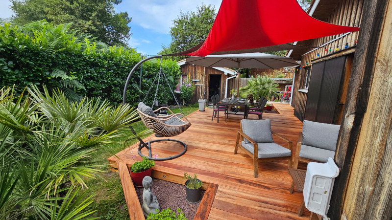 Pose d'une terrasse en bois a audenge sur le bassin d'arcachon