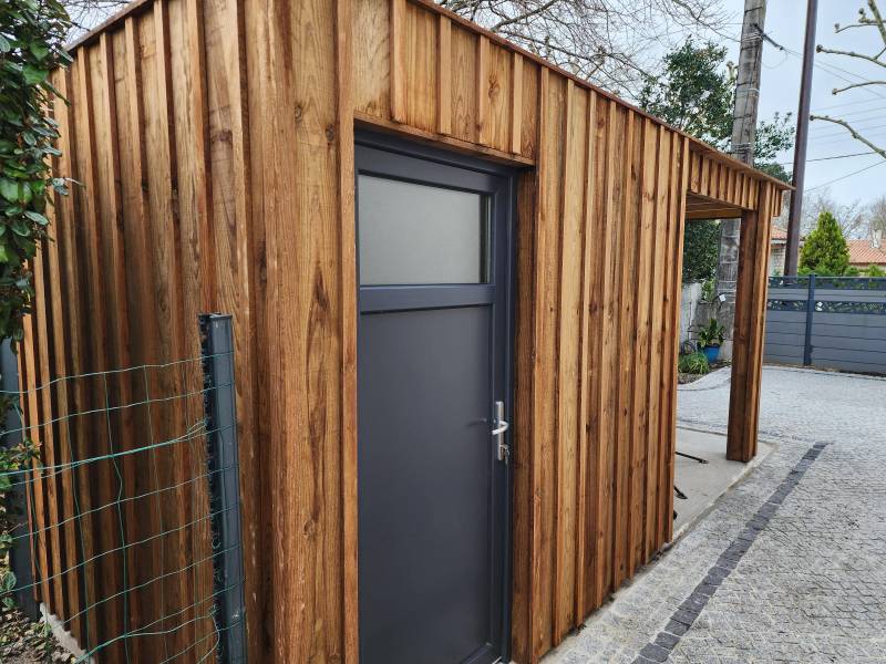 creation d'un abri de jardin a toit plat a Andernos sur le bassin d'arcachon
