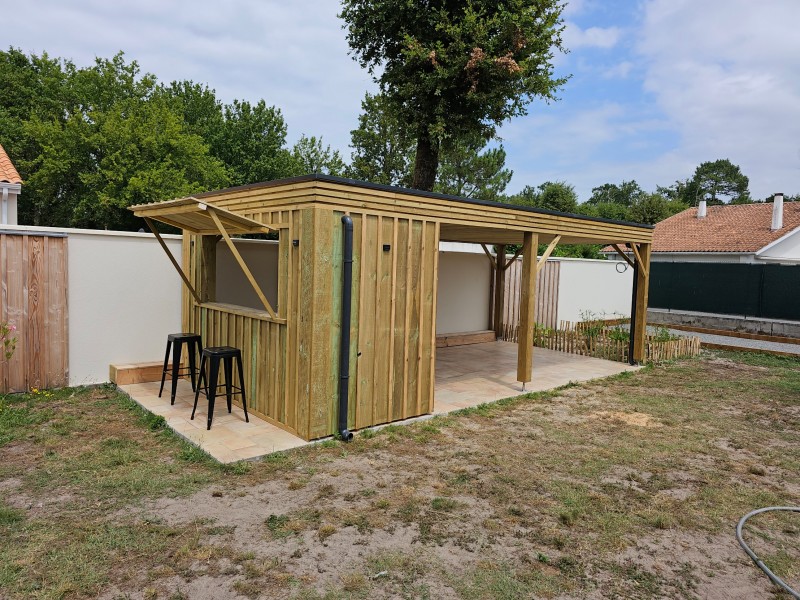 construction d'une pergola en bois a Merignac poche de bordeaux en gironde