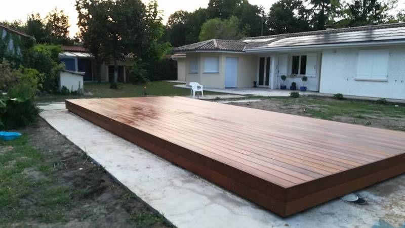 terrasse bois exotique coulissante a Pessac proche de Bordeaux