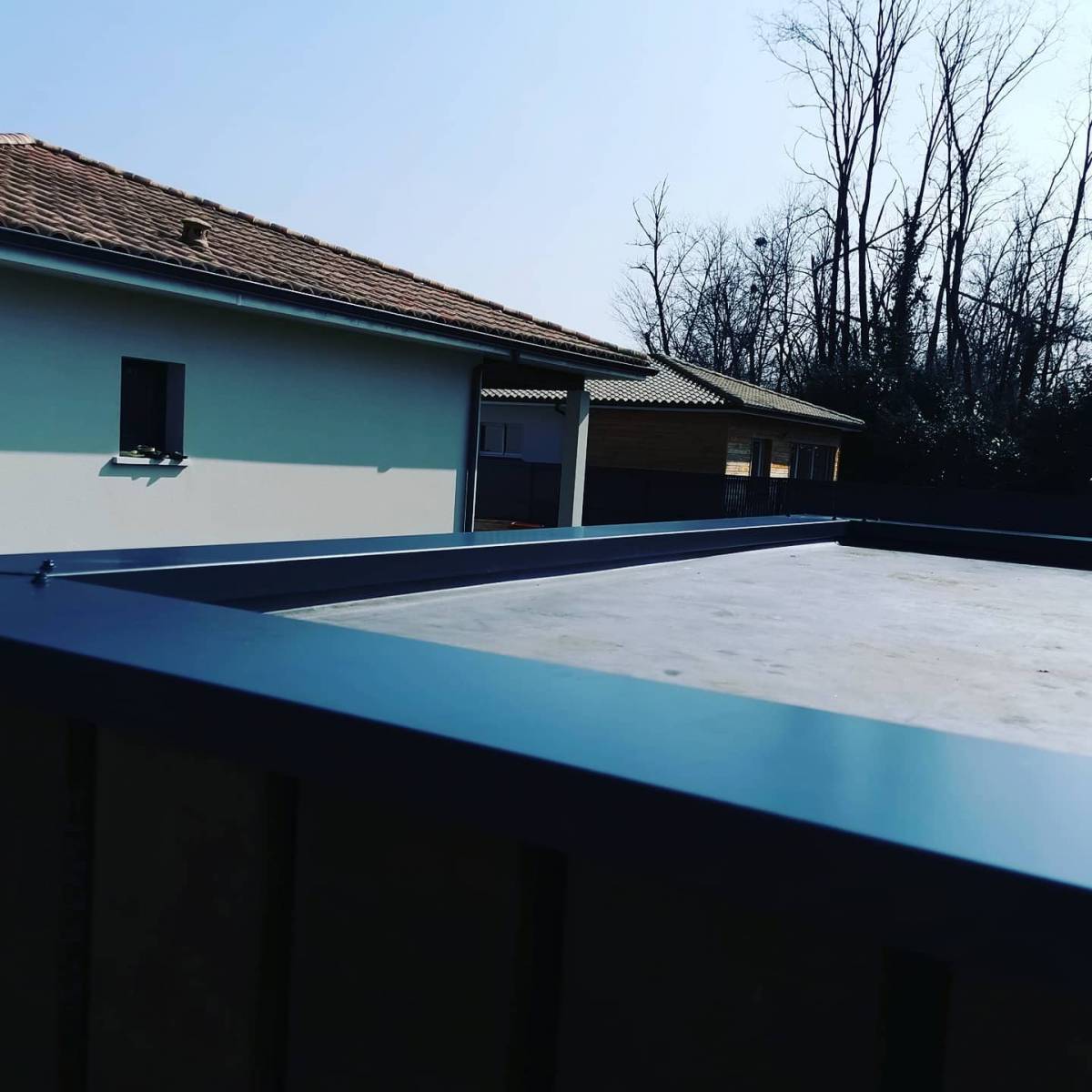 Fabrication toit plat epdm pool house Bordeaux